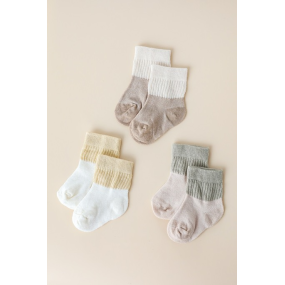 Набір шкарпеток Trio беж (3 пари) з м'якою манжетою