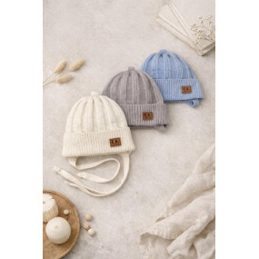 Шапка демі ФЕЛІКС сірий (надм'яка пряжа мерінос) для хлопчика