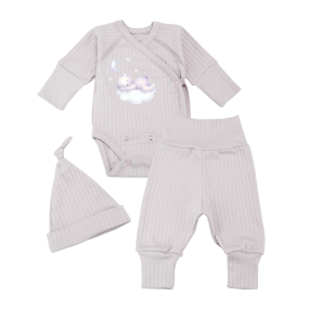 Комплект "Ведмежатко" 2510703 сірий (рубчик) зростаючий 2