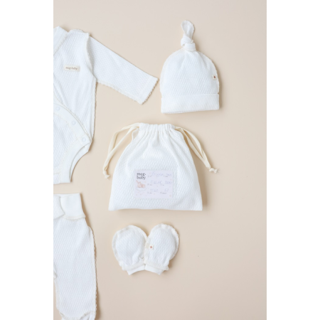 Набір "Honey" молочний з боді (для догляду за пупочком) ажурний