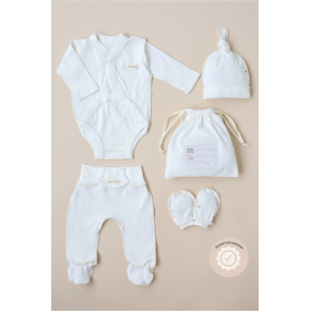 Набір "Honey" молочний з боді (для догляду за пупочком) ажурний