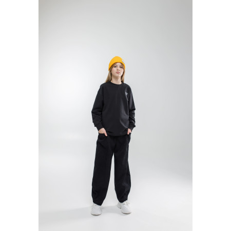 Джемпер РІКО чорний (двунитка) NEWGEN унісекс