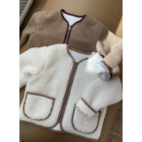 Курточка Тедді молочна (демі) на блискавці 2