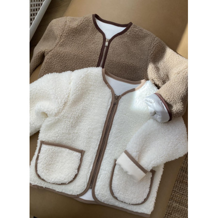 Курточка Тедді молочна (демі) на блискавці