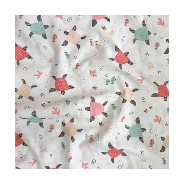 Пеленка бязь Черепашки пудра (100х80 см)