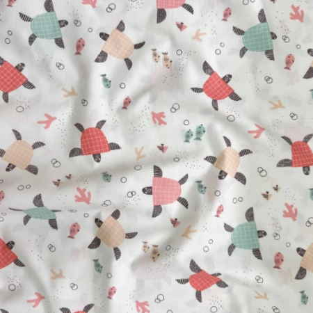 Пеленка бязь Черепашки пудра (100х80 см)