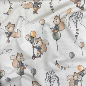 Пеленка бязь Лисичка на шариках (100х80 см)