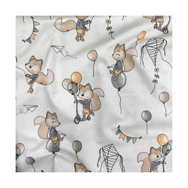 Пеленка бязь Лисичка на шариках (100х80 см)