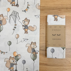 Пеленка бязь Лисичка на шариках (100х80 см) 2