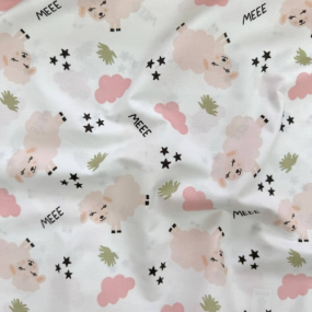 Пеленка бязь Овечки пудра (100х80 см)