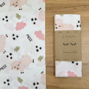 Пеленка бязь Овечки пудра (100х80 см) 2