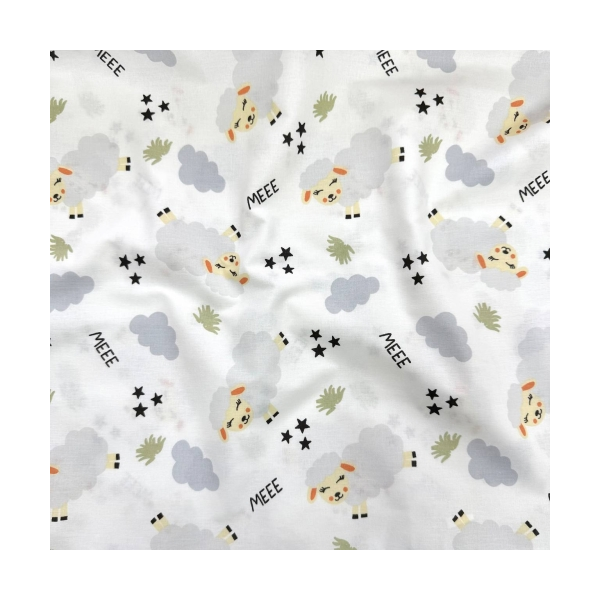 Пеленка бязь Овечки сірі (100х80 см)