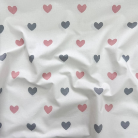 Пеленка бязь Сердечка пудра (100х80 см)