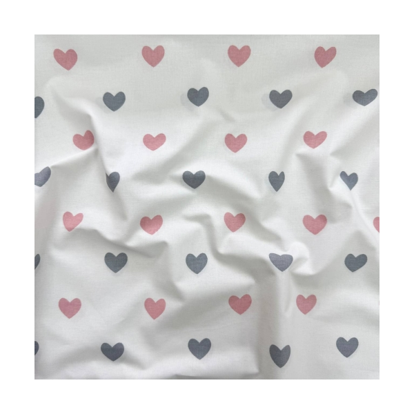 Пеленка бязь Сердечка пудра (100х80 см)