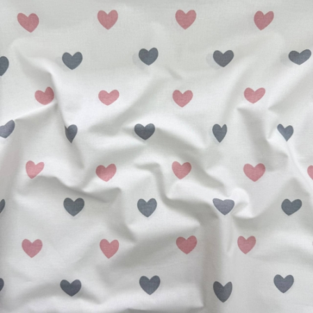 Пеленка бязь Сердечка пудра (100х80 см)