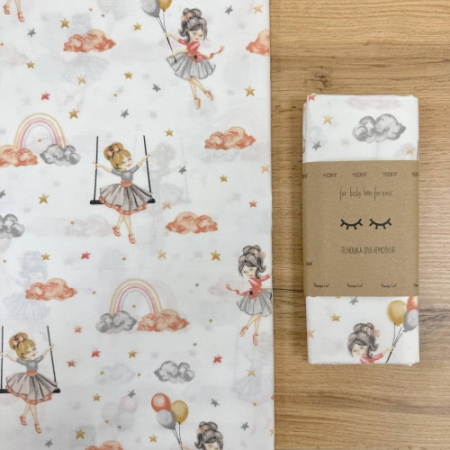 Пеленка бязь Дівчата на гойдалках (100х80 см)