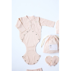 Набір "Honey" вершковий з боді (для догляду за пупочком) ажурний 2