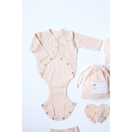 Набір "Honey" вершковий з боді (для догляду за пупочком) ажурний