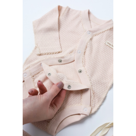 Набір "Honey" вершковий з боді (для догляду за пупочком) ажурний