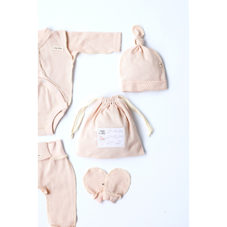 Набір "Honey" вершковий з боді (для догляду за пупочком) ажурний