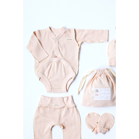 Набір "Honey" вершковий з боді (для догляду за пупочком) ажурний