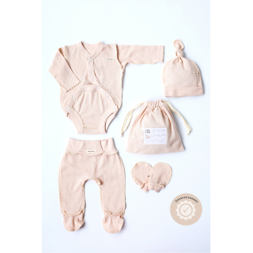 Набір "Honey" вершковий з боді (для догляду за пупочком) ажурний