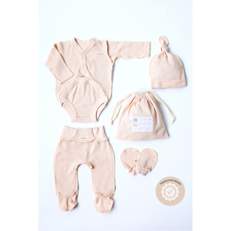 Набір "Honey" вершковий з боді (для догляду за пупочком) ажурний