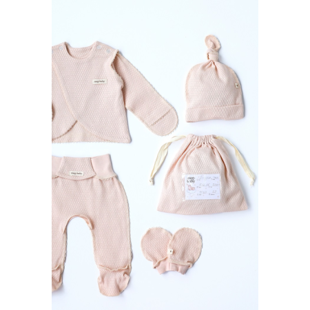 Набір "Honey-2" вершковий з кофтинкою (для догляду за пупочком)