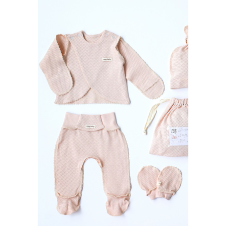 Набір "Honey-2" вершковий з кофтинкою (для догляду за пупочком)