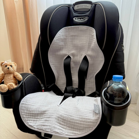 Вкладиш СІРИЙ непромокаючий у автокрісло/візочок (муслін на