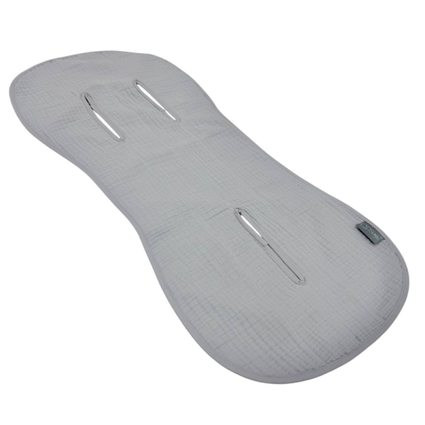 Вкладиш СІРИЙ непромокаючий у автокрісло/візочок (муслін на