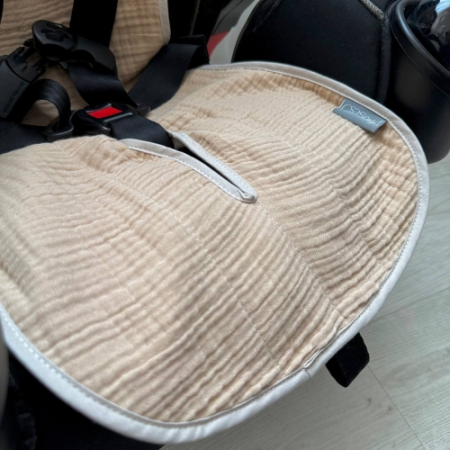 Вкладиш КАПУЧИНО непромокаючий у автокрісло/візочок (муслін на