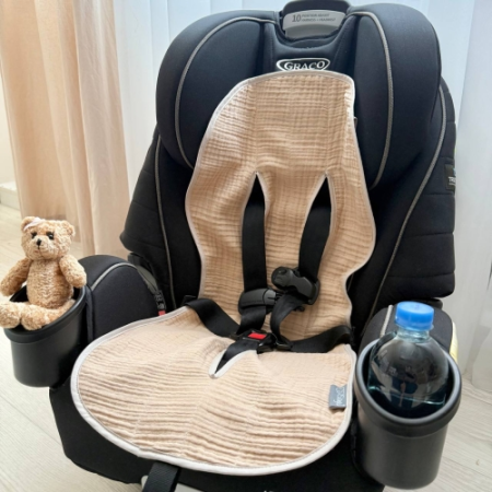 Вкладиш КАПУЧИНО непромокаючий у автокрісло/візочок (муслін на