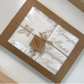 Набір для хрещення Елеганс муслін (крижма, серветки, мішечок)