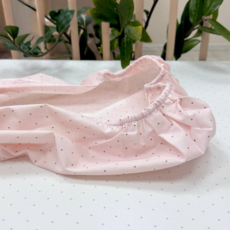 Простинка Крапка пудра в коляску (на резинці) 45х80см