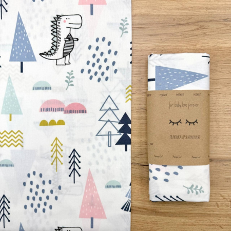 Пеленка бязь Діно в лісі (100х80 см)