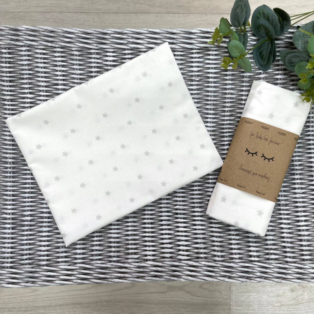 Пеленка бязь Зірки розсип сірі/на біл. (100х80 см)