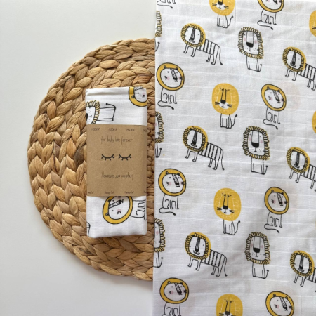 Пеленка Львы муслин, 100х75 см