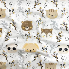 Пеленка бязь Мордашки гілочки (100х80 см)