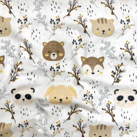 Пеленка бязь Мордашки гілочки (100х80 см)