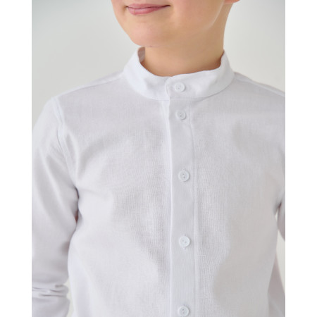 Сорочка 2150 білий орнамент (льон) BossKids