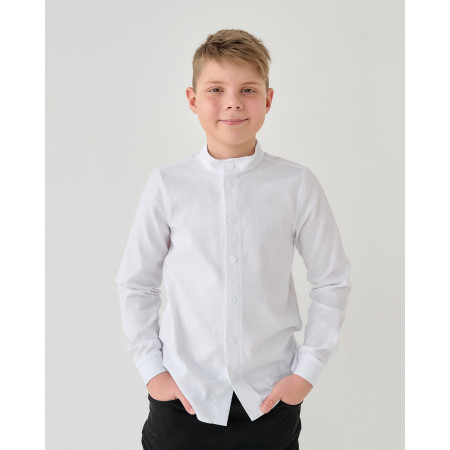 Сорочка 2150 білий орнамент (льон) BossKids