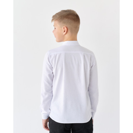 Сорочка 2150 білий орнамент (льон) BossKids