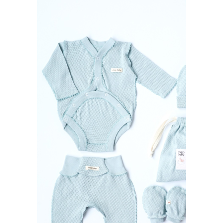 Набір "Honey" сизий з боді (для догляду за пупочком) ажурний