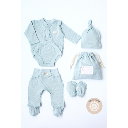 Набір "Honey" сизий з боді (для догляду за пупочком) ажурний