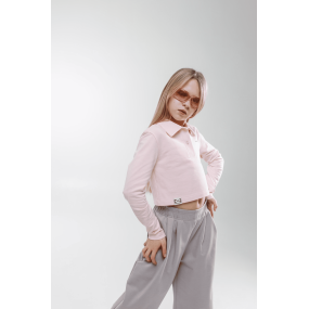 Кроп-поло МАРТІ рожевий (лакоста піке) ТМ NEWGEN