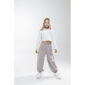 Кроп-поло МАРТІ білий (лакоста піке) ТМ NEWGEN