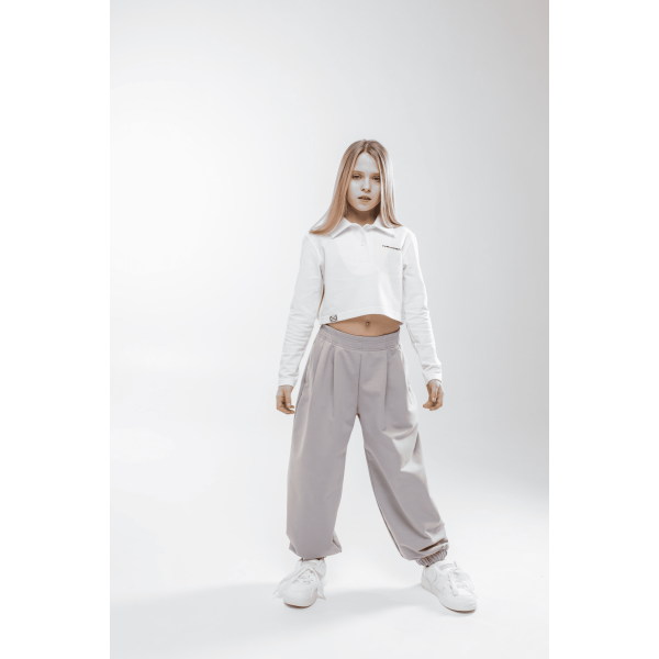 Кроп-поло МАРТІ білий (лакоста піке) ТМ NEWGEN