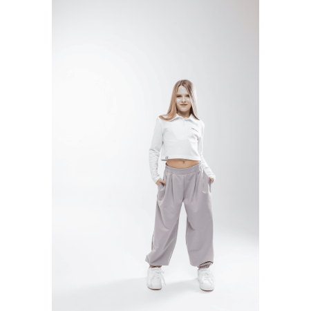 Кроп-поло МАРТІ білий (лакоста піке) ТМ NEWGEN