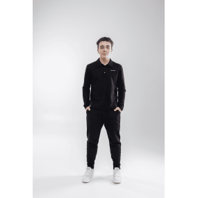 Поло НІКО чорний (лакоста піке) ТМ NEWGEN унісекс 2